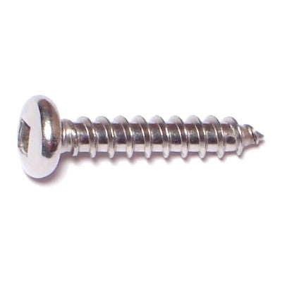 #10 x 1" 18-8 Stainless Steel Square Drive Pan Head Sheet Metal Screws