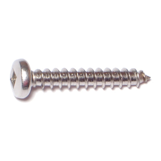 #10 x 1-1/4" 18-8 Stainless Steel Square Drive Pan Head Sheet Metal Screws