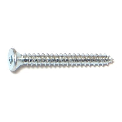 #4 x 1" Zinc Plated Steel Square Drive Flat Head Wood Screws