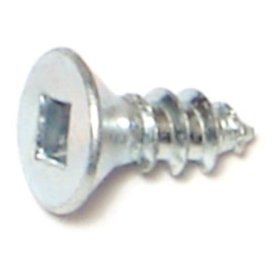 #6 x 3/8" Zinc Plated Steel Square Drive Flat Head Wood Screws