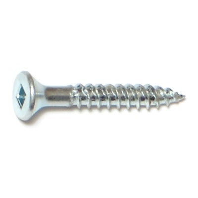 #6 x 1" Zinc Plated Steel Square Drive Flat Head Wood Screws