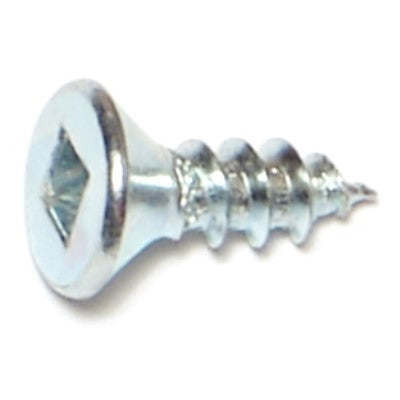 #8 x 1/2" Zinc Plated Steel Square Drive Flat Head Wood Screws