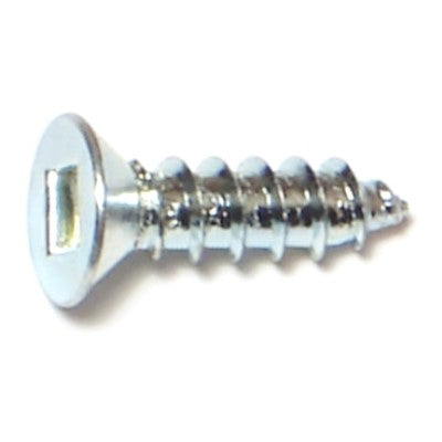 #8 x 5/8" Zinc Plated Steel Square Drive Flat Head Wood Screws