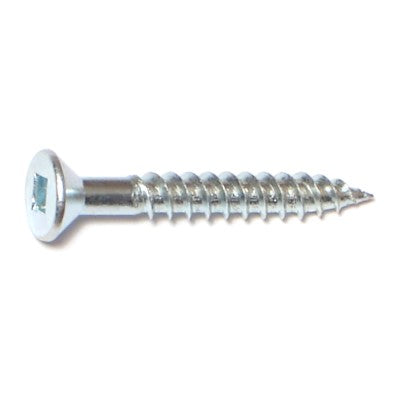 #8 x 1-1/4" Zinc Plated Steel Square Drive Flat Head Wood Screws