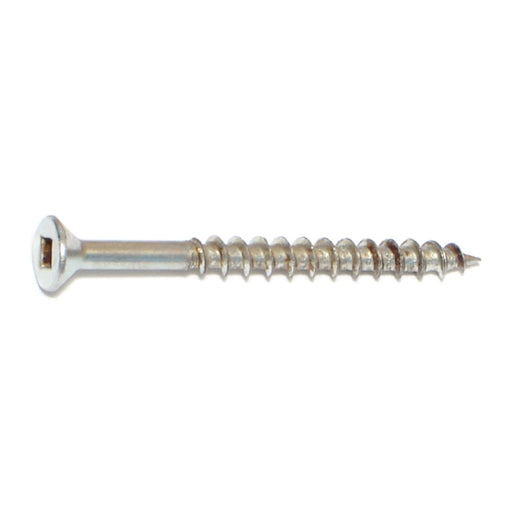 #8 x 2" Zinc Plated Steel Square Drive Flat Head Wood Screws