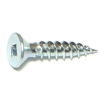 #10 x 1" Zinc Plated Steel Square Drive Flat Head Wood Screws