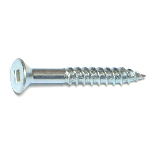 #10 x 1-1/2" Zinc Plated Steel Square Drive Flat Head Wood Screws