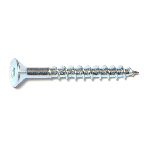 #10 x 1-3/4" Zinc Plated Steel Square Drive Flat Head Wood Screws