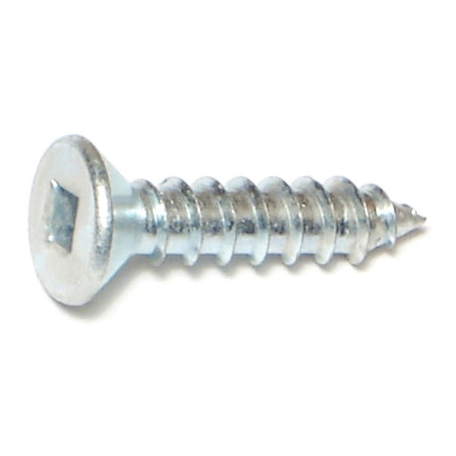 #12 x 1" Zinc Plated Steel Square Drive Flat Head Wood Screws