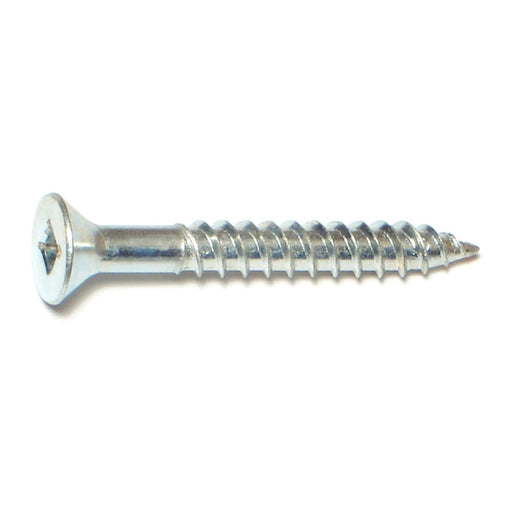 #12 x 1-3/4" Zinc Plated Steel Square Drive Flat Head Wood Screws