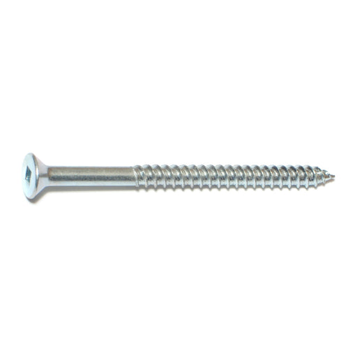 #14 x 3-1/2" Zinc Plated Steel Square Drive Flat Head Wood Screws