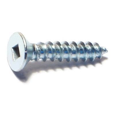 #10 x 1" Zinc Plated Steel Square Drive Flat Head Sheet Metal Screws