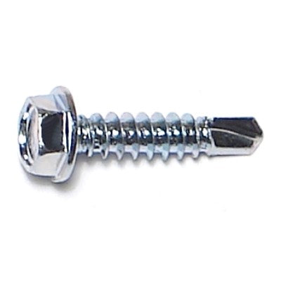 #8-18 x 3/4" Zinc Plated Steel Hex Washer Head Self-Drilling Screws