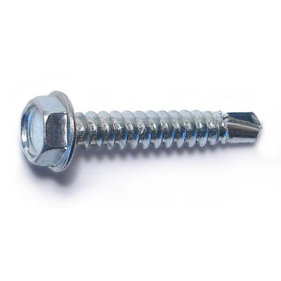 #8-18 x 1" Zinc Plated Steel Hex Washer Head Self-Drilling Screws