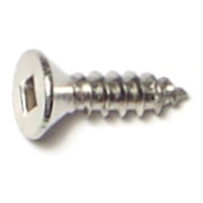 #6 x 1/2" 18-8 Stainless Steel Square Drive Flat Head Sheet Metal Screws