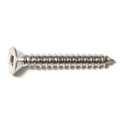 #6 x 1" 18-8 Stainless Steel Square Drive Flat Head Sheet Metal Screws