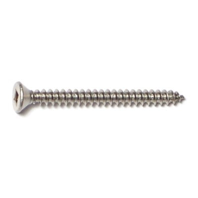 #6 x 1-1/2" 18-8 Stainless Steel Square Drive Flat Head Sheet Metal Screws