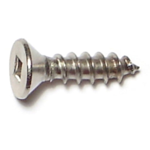 #10 x 3/4" 18-8 Stainless Steel Square Drive Flat Head Sheet Metal Screws