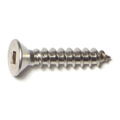 #10 x 1" 18-8 Stainless Steel Square Drive Flat Head Sheet Metal Screws