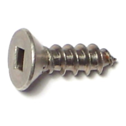 #12 x 3/4" 18-8 Stainless Steel Square Drive Flat Head Sheet Metal Screws