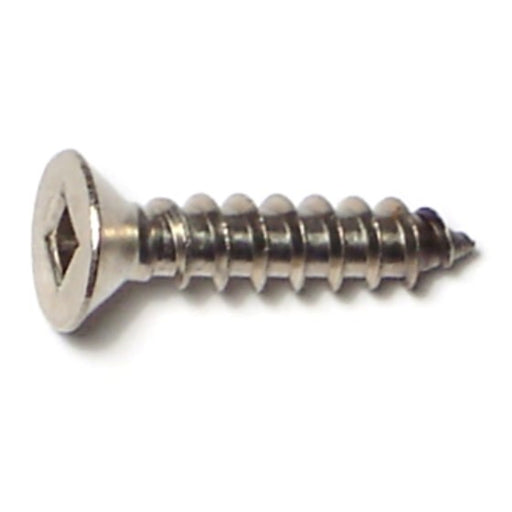 #12 x 1" 18-8 Stainless Steel Square Drive Flat Head Sheet Metal Screws