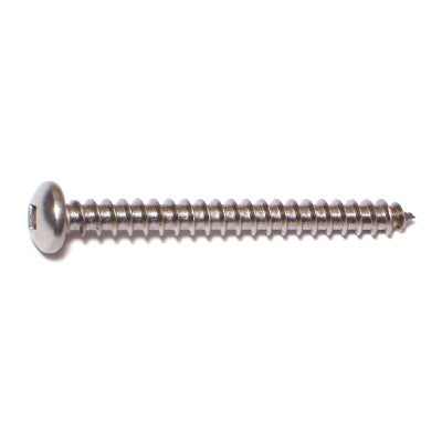 #10 x 2" 18-8 Stainless Steel Square Drive Pan Head Sheet Metal Screws