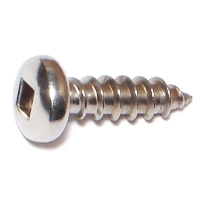 #12 x 3/4" 18-8 Stainless Steel Square Drive Pan Head Sheet Metal Screws