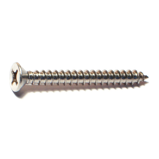 #12 x 2" 18-8 Stainless Steel Phillips Flat Head Sheet Metal Screws