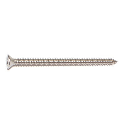 #8 x 2-1/2" 18-8 Stainless Steel Phillips Oval Head Sheet Metal Screws