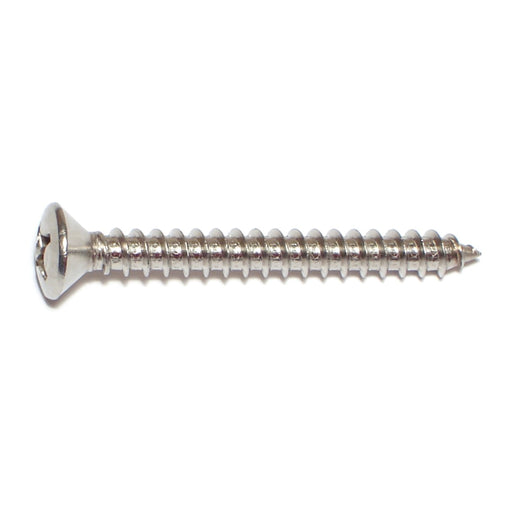 #12 x 2" 18-8 Stainless Steel Phillips Oval Head Sheet Metal Screws