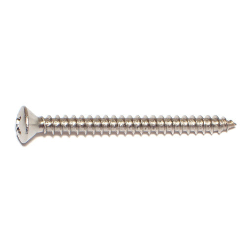 #12 x 2-1/2" 18-8 Stainless Steel Phillips Oval Head Sheet Metal Screws