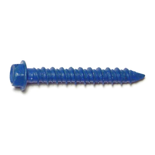 1/4" x 1-3/4" Blue Ruspert Coated Steel Hex Washer Head Tapcon Masonry Screws