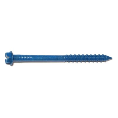 1/4" x 3-1/4" Blue Ruspert Coated Steel Hex Washer Head Tapcon Masonry Screws