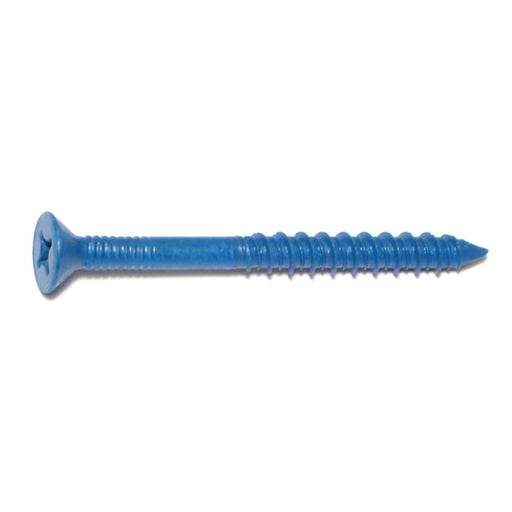 1/4" x 2-3/4" Blue Ruspert Coated Steel Phillips Flat Head Tapcon Masonry Screws