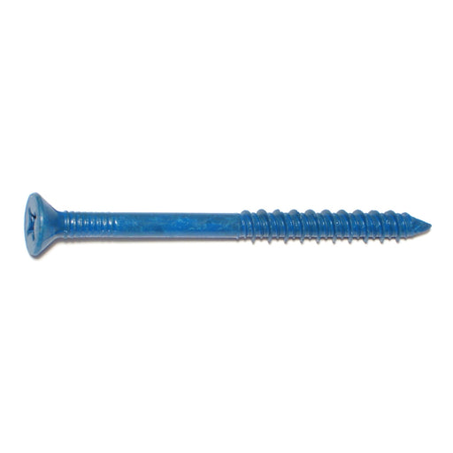 1/4" x 3-1/4" Blue Ruspert Coated Steel Phillips Flat Head Tapcon Masonry Screws