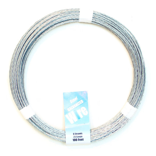 20 WG x 100' Galvanized 6 Strand Steel Wire