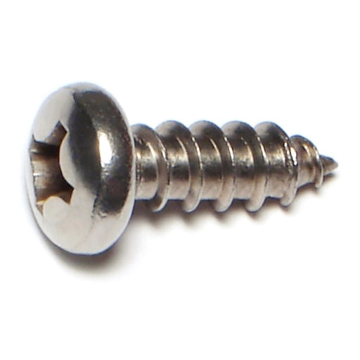 #14 x 3/4" 18-8 Stainless Steel Phillips Pan Head Sheet Metal Screws