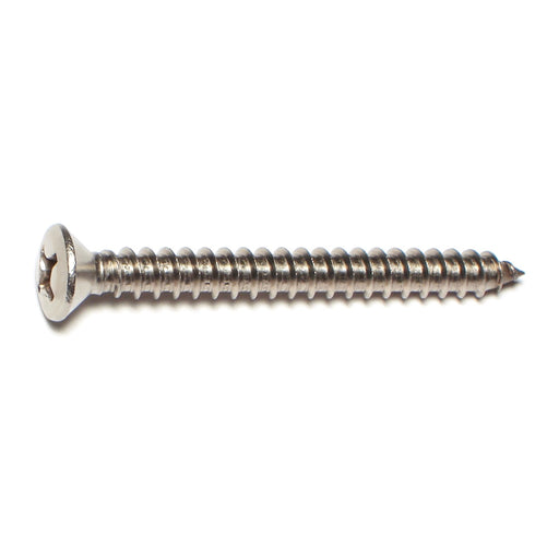 #14 x 2-1/2" 18-8 Stainless Steel Phillips Oval Head Sheet Metal Screws