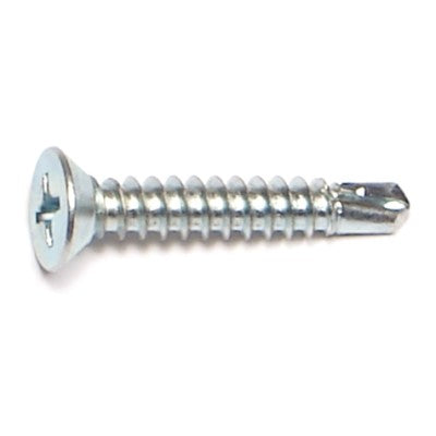 #8-18 x 1" Zinc Plated Steel Phillips Flat Head Self-Drilling Screws