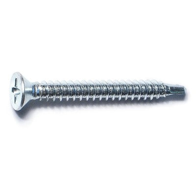 #8-18 x 1-1/2" Zinc Plated Steel Phillips Flat Head Self-Drilling Screws