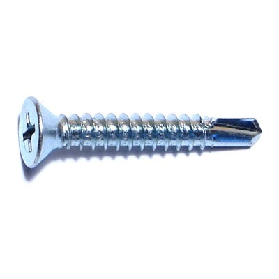 #10-16 x 1-1/4" Zinc Plated Steel Phillips Flat Head Self-Drilling Screws