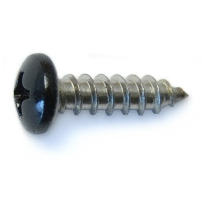 #8 x 5/8" Black Painted 18-8 Stainless Steel Pan Head Phillips Shutter Screws