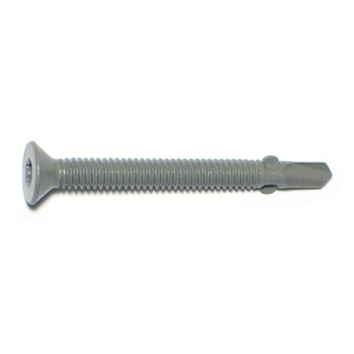 #14-14 x 2-1/2" Gray Ruspert Coated Steel Star Drive Flat Head Self-Drilling Screws with Wings