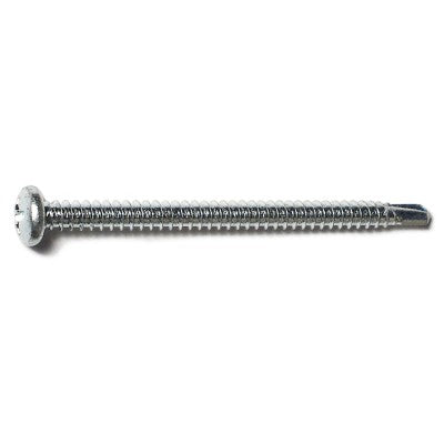 #12-14 x 3" Zinc Plated Steel Phillips Pan Head Self-Drilling Screws