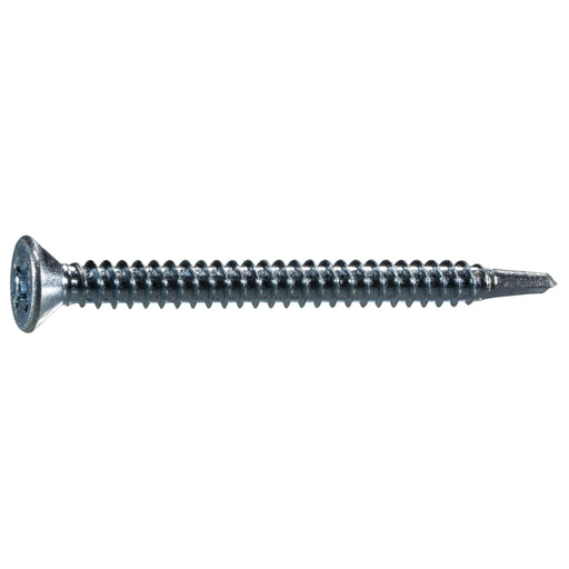 #12-14 x 2-1/2" Zinc Plated Steel Phillips Flat Head Self-Drilling Screws