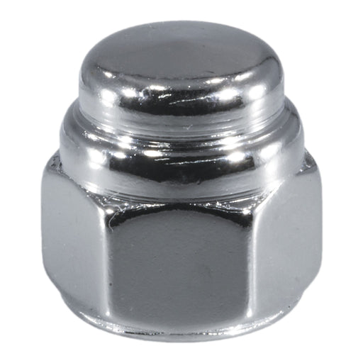 7/16"-14 Chrome Plated Steel Coarse Thread Flat Head Acorn Cap Nuts