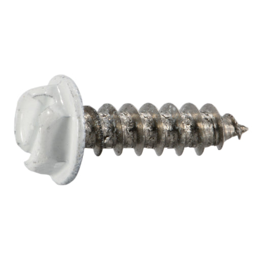 #8-14 x 5/8" White Painted 18-8 Stainless Steel Hex Washer Head Sheet Metal Screws