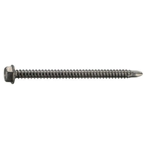 #12-14 x 3" 410 Stainless Steel Hex Washer Head Self-Drilling Screws