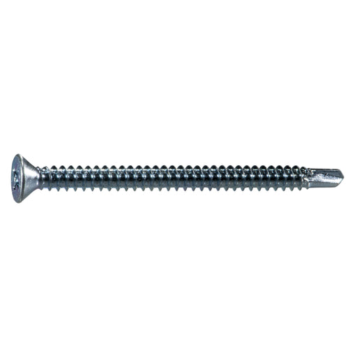 #10-16 x 2-1/2" Zinc Plated Steel Phillips Flat Head Self-Drilling Screws