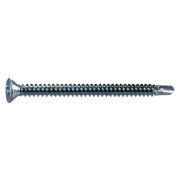 #10-16 x 2-1/2" Zinc Plated Steel Phillips Flat Head Self-Drilling Screws